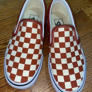 Orange Checkered Vans